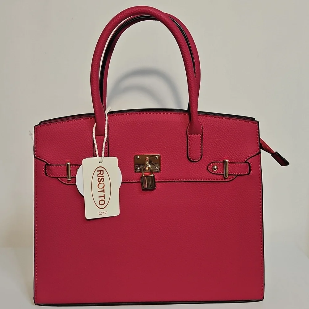 Risotto Fuschia Vegan Leather Shoulder Bag NWT